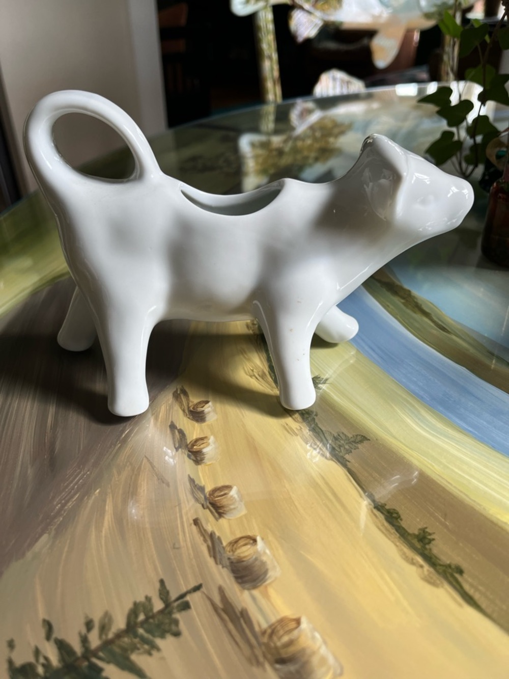 Vintage White Ceramic Cow Creamer - Decorative Home Art - Picture 3 of 7